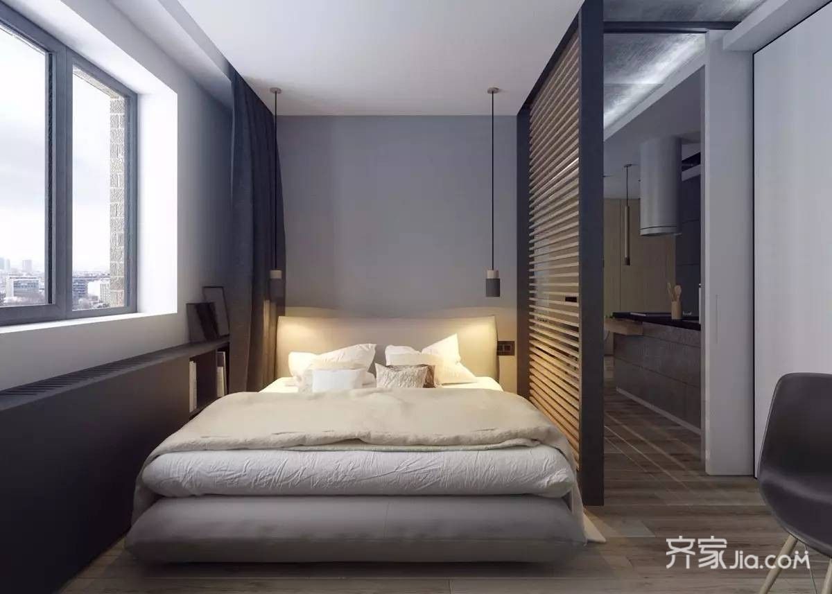 43混搭小户型/一房装修效果图,43㎡l型一居改造装修案例效果图-齐家网