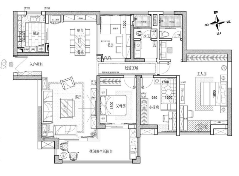 邻居家126平米的三居室，仅仅用了80000万元，就完成了半包装修，如此划算！-百子湾商业街装修