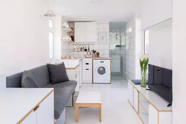 15㎡迷你单身公寓纯白的设计显得如此亮堂