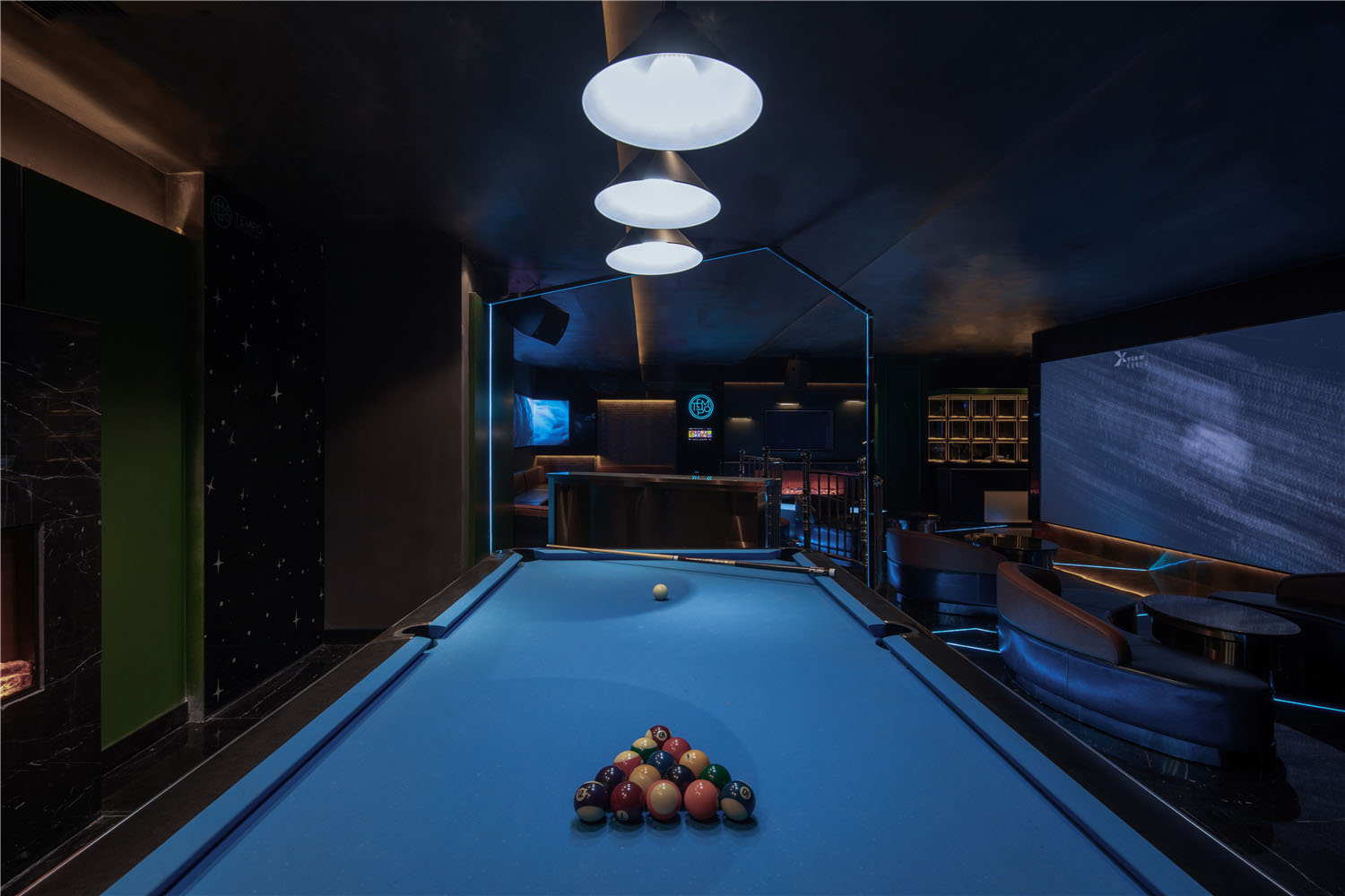 娱乐会所桌球台设计效果图