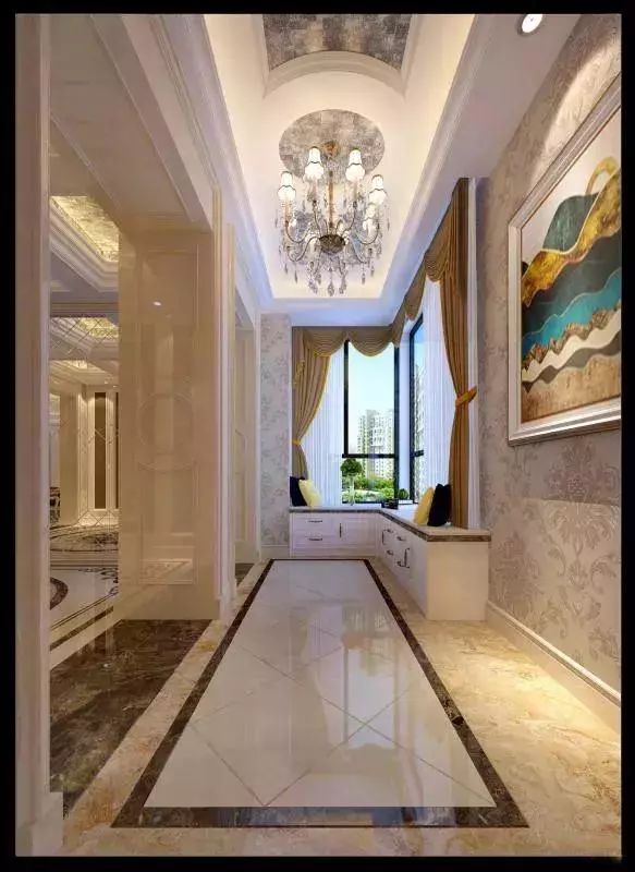 玄关走廊过道,大理石铺装更迷人_装修达人_装修头条_齐家网
