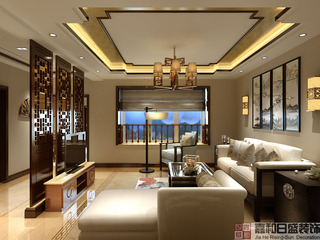 中式风格三居室装修效果图