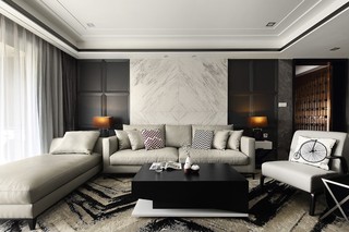 现代风大户型沙发背景墙装修效果图