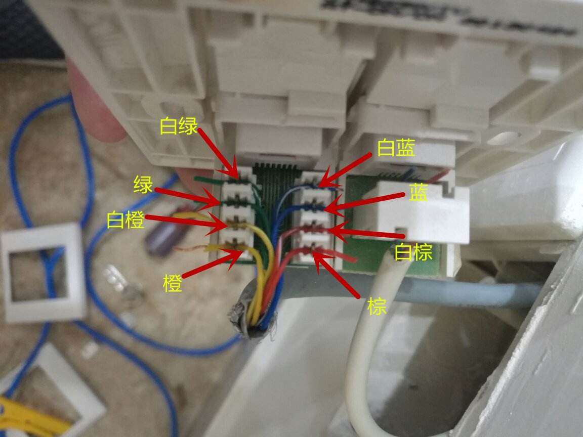 西蒙网线插座接法图片