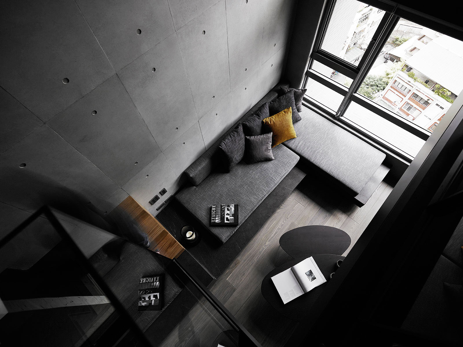 LOFT风格公寓装修客厅俯视图