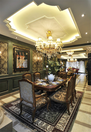 古典美式风格别墅餐厅装修效果图