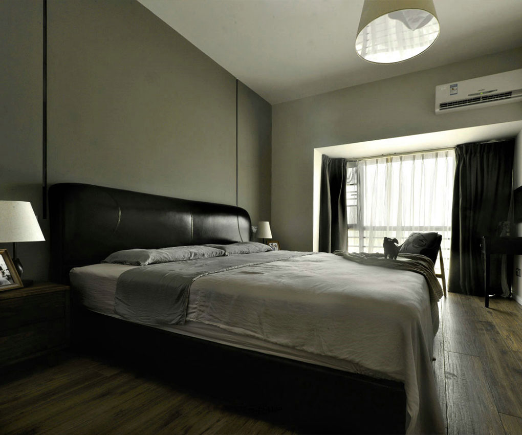 黑白灰现代风格卧室装修效果图