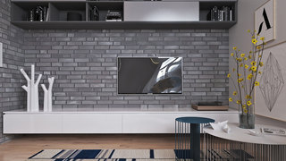 72㎡二居室公寓电视背景墙装修效果图