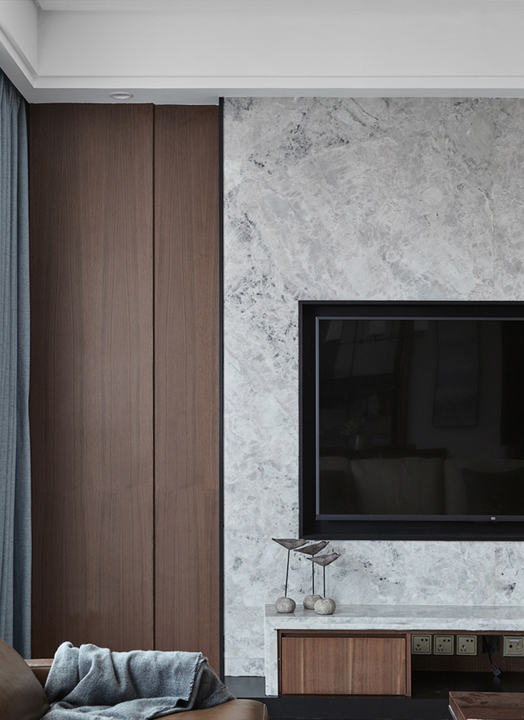 135平米现代中式电视背景墙装修效果图
