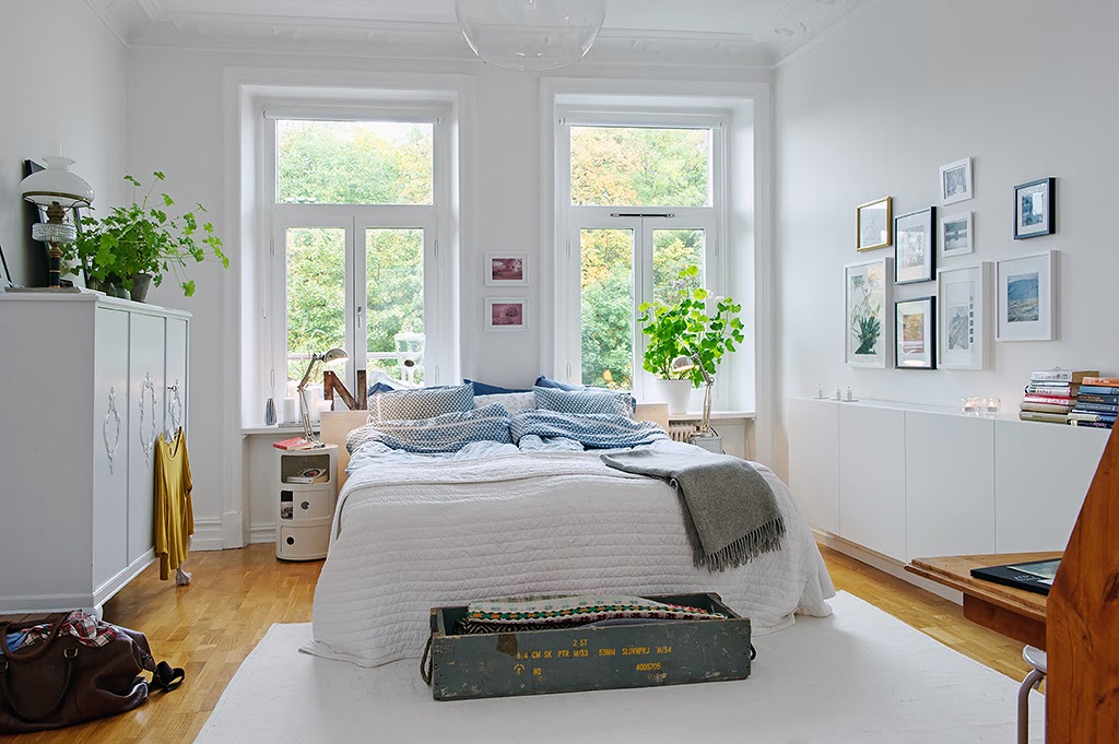 白色简约北欧风公寓卧室装修效果图