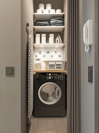 40㎡北欧风格公寓洗衣房装修效果图