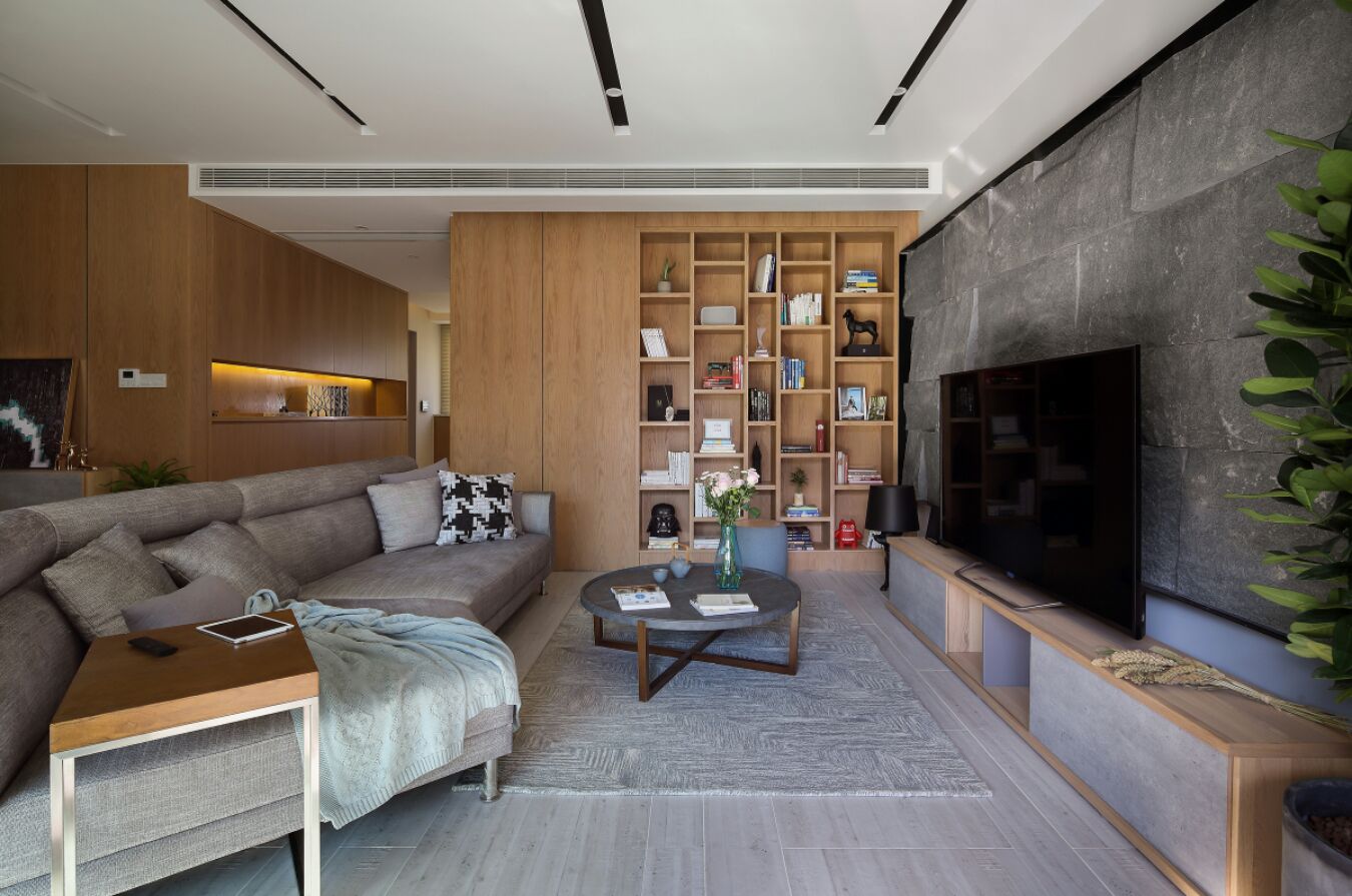 160平现代三居室客厅装修效果图