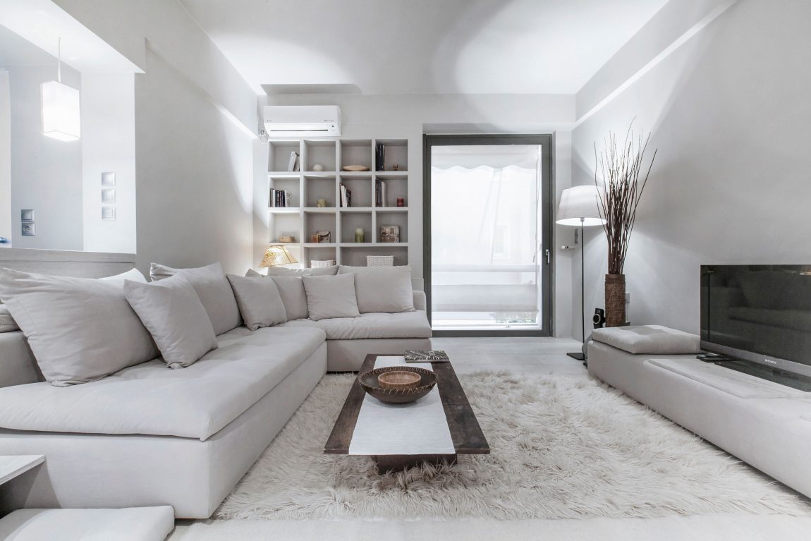 白灰色现代公寓客厅装修效果图