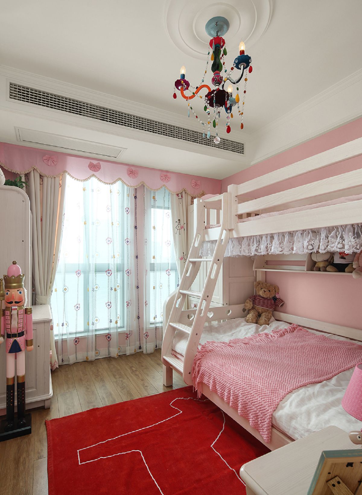 110平米装修,三居室装修,10-15万装修,北欧风格,粉色