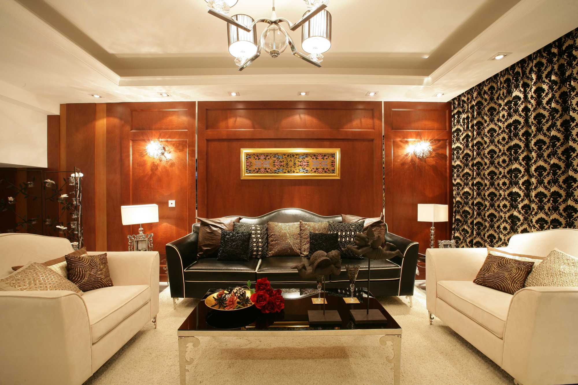 别墅装修,140平米以上装修,简欧风格,20万以上装修,客厅,沙发,红色
