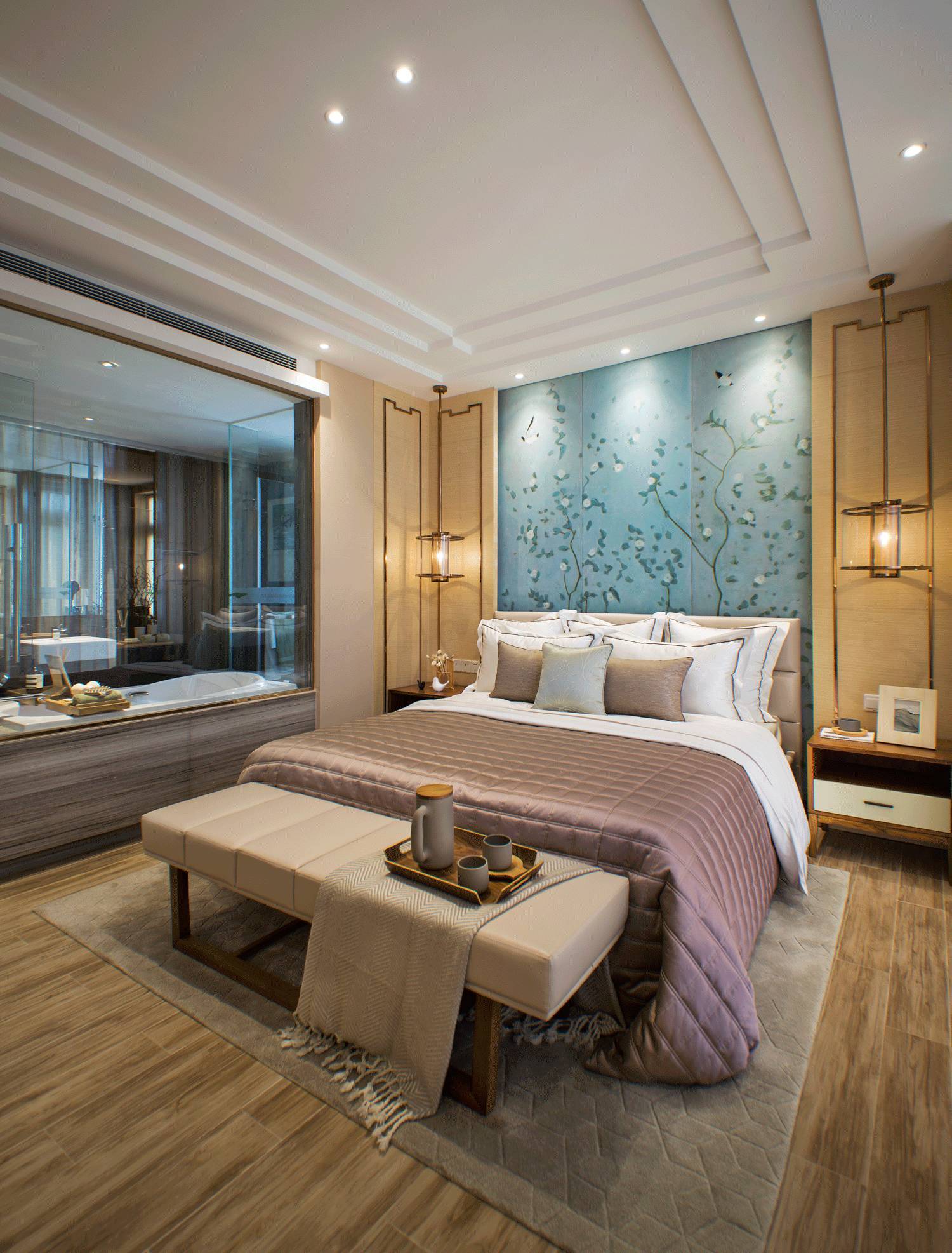 新中式风格四房卧室装修效果图