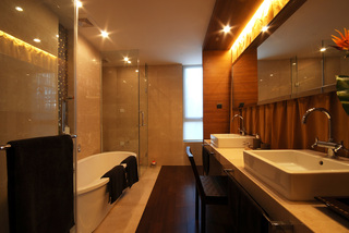 现代中式别墅卫生间装修设计效果图