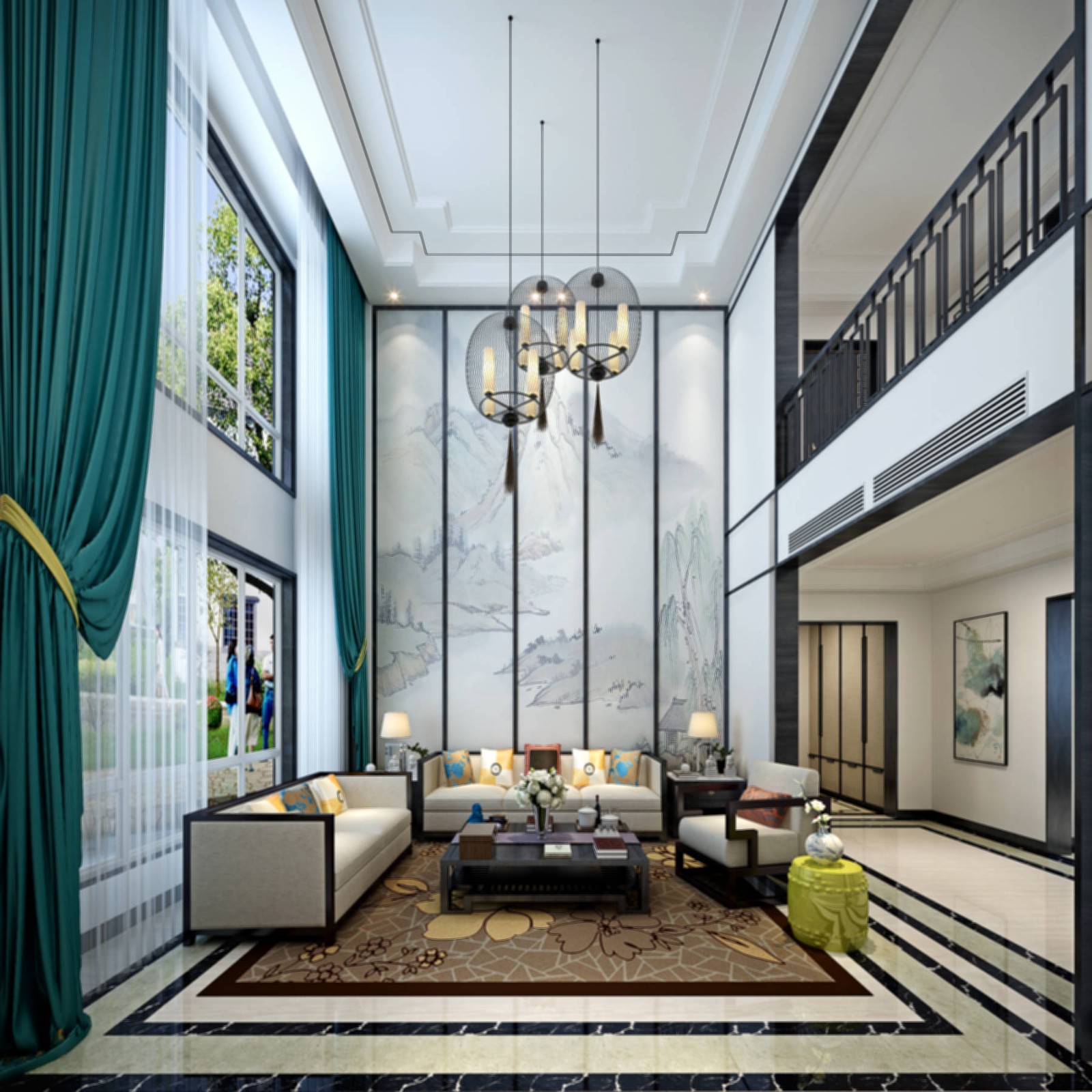 新中式客厅|space|Home Decoration Design|张美丽效果图_Original作品-站酷ZCOOL