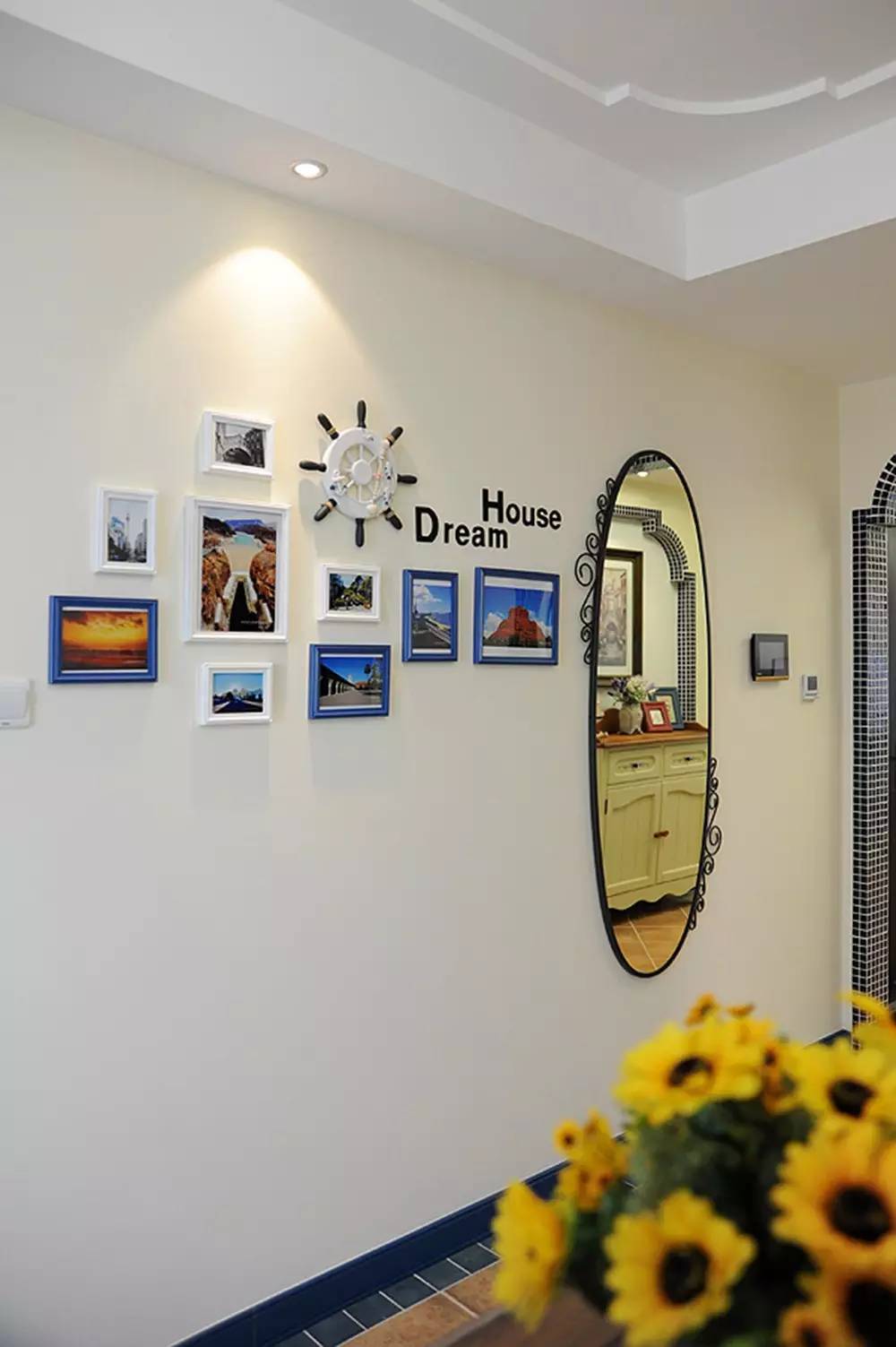 三居室地中海风格照片墙装修设计图
