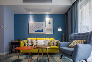 三居室现代北欧风沙发背景墙装修效果图