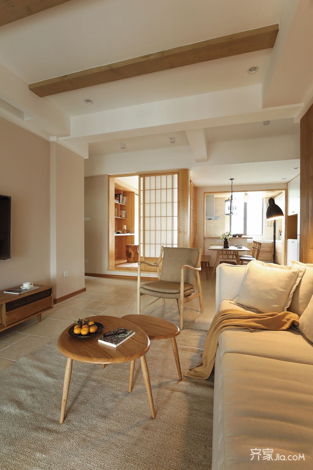 90日式三房装修效果图,木巢装饰-原木日式风格装修案例效果图-齐家