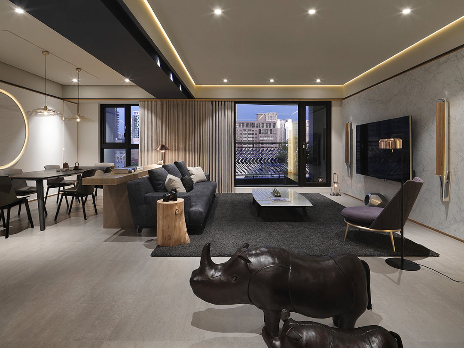 132平现代风客厅装修效果图