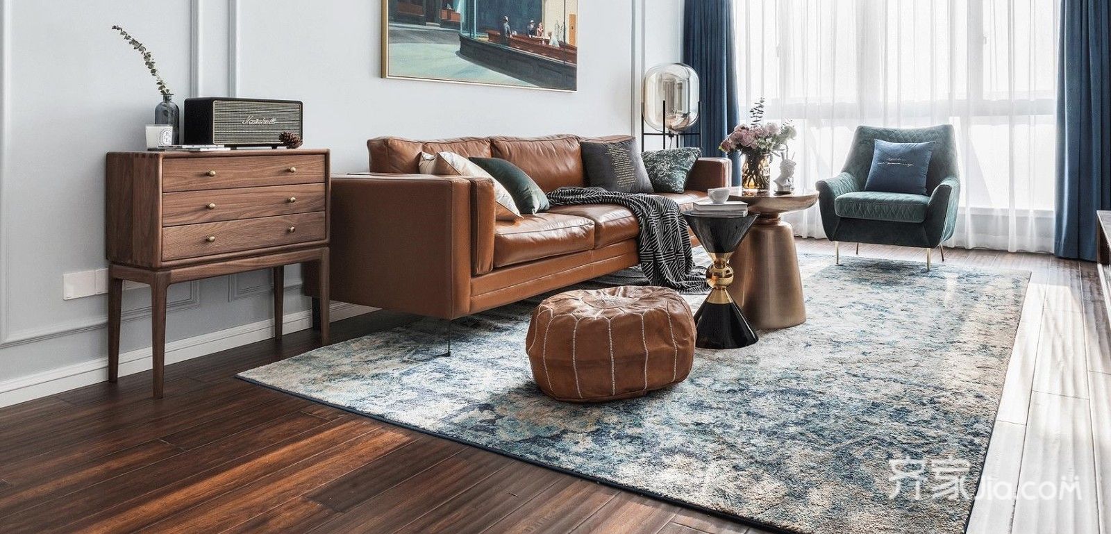 110混搭三房装修效果图,福泽门复110平米复古风装修案例效果图-齐家网