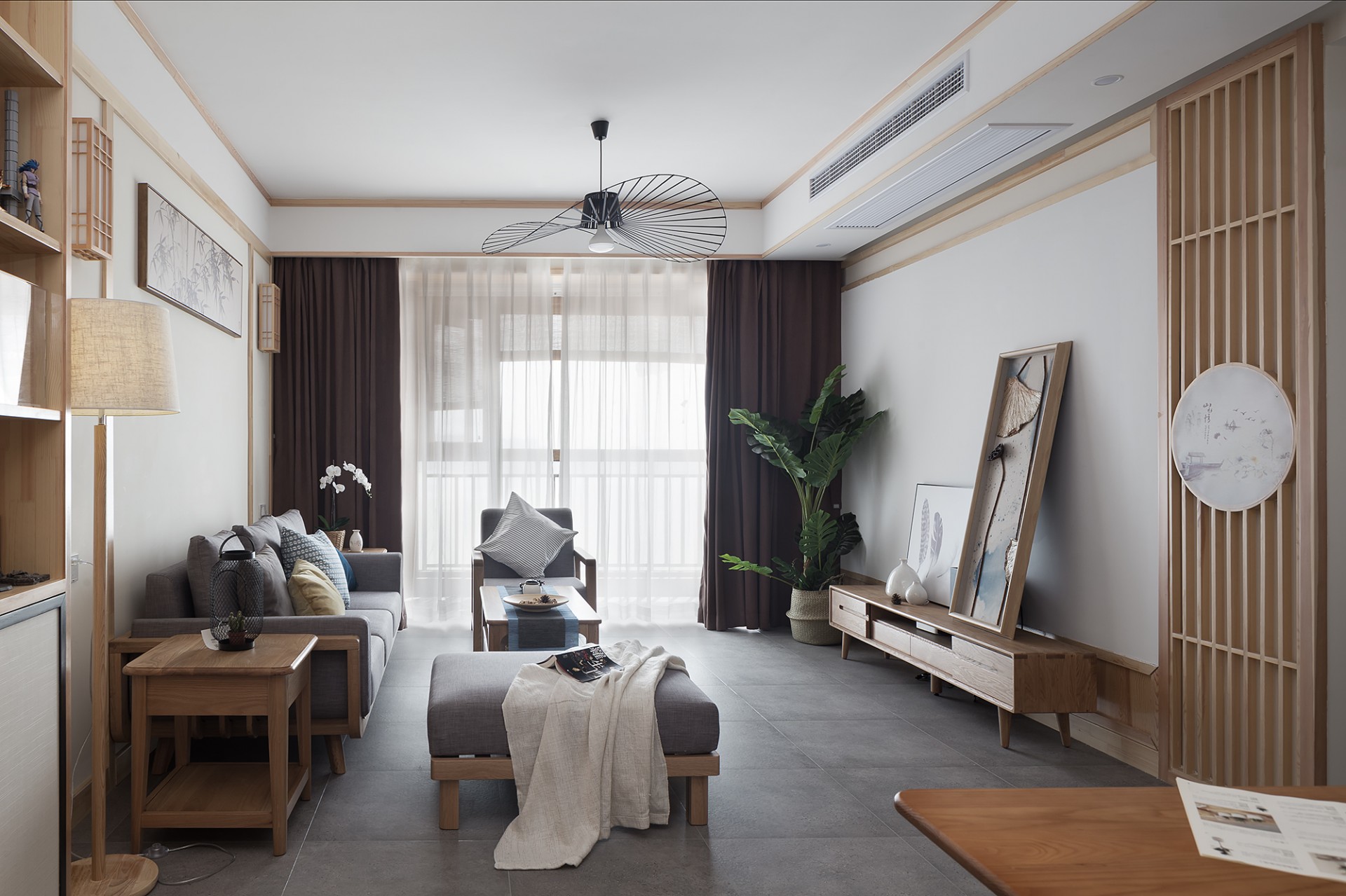 日式风格三居客厅装修效果图