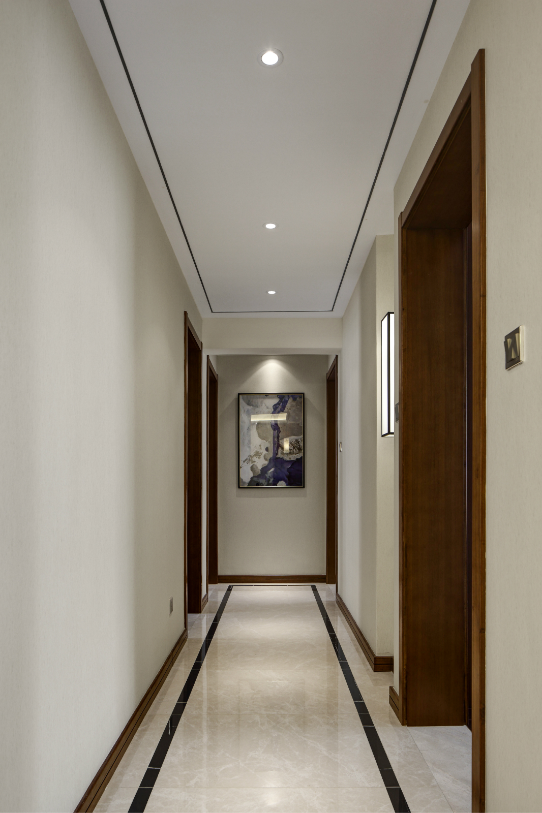 现代中式三居走廊装修效果图