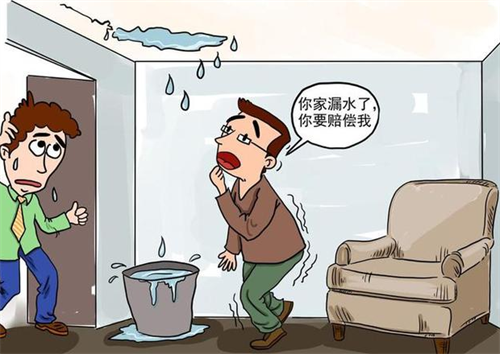 楼上漏水卡通图片